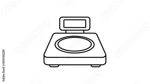 Simple line drawing of a kitchen scale a common household weighing device