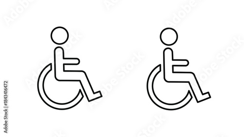 Two identical accessibility symbols depicting individuals in wheelchairs side by side