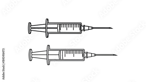 Simple illustration of two medical syringes showcasing their basic components