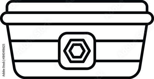 Toolbox icon in line art style for industrial repair and construction