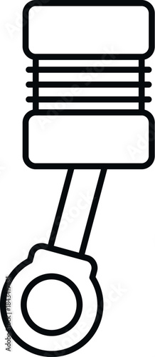 Piston and connecting rod forming an essential internal combustion engine component