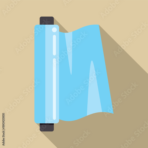 Plastic cling film roll unwinding, providing food preservation and kitchen utility