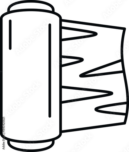 Stretch film on a roll for packaging and cling wrapping