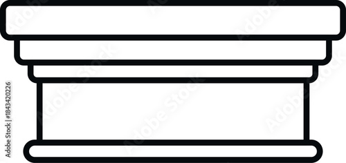 Pedestal outline, presenting a foundation element for display or support