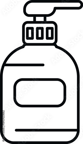 Dispenser bottle containing liquid soap, useful for hygiene and sanitizing