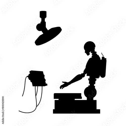 AI Medical Diagnosis: Robot Assisted Surgery Silhouette