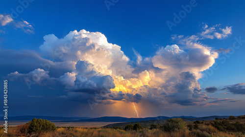Photographer capturing thunderhead forming near horizon, distant lightning illuminating cloud’s sculptural contours