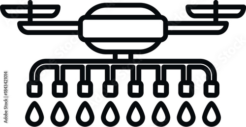 Agricultural drone spraying water droplets illustrating modern smart farming technology