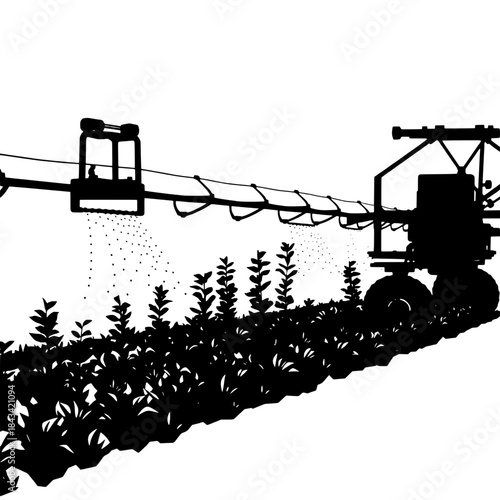 Automated Irrigation System Silhouette Icon