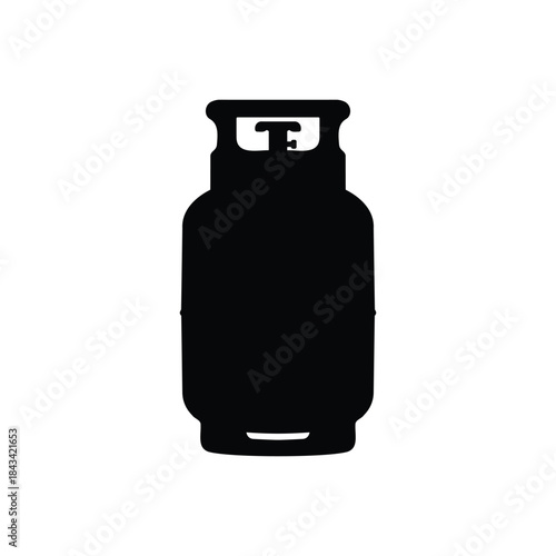 Cooking gas cylinder silhouette vector flat illustration design.