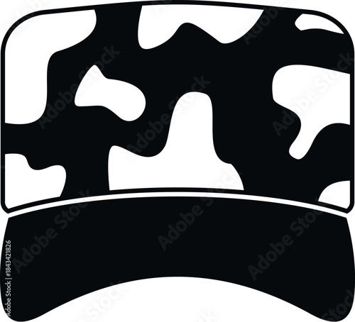 Military camouflage cap featuring an army pattern and strong outline