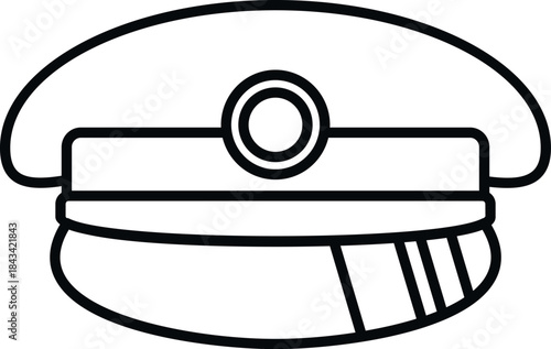 Uniform peaked cap with a decorative emblem, symbolizing careers and leadership