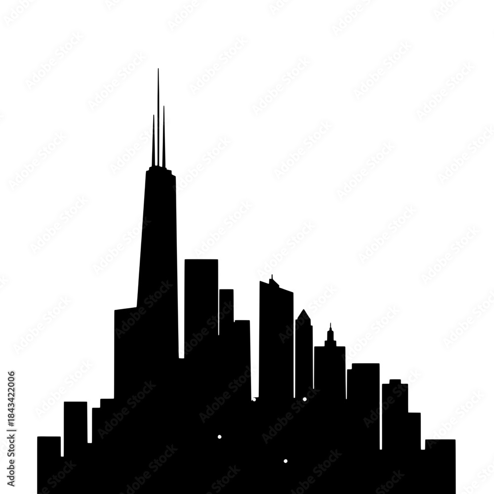 Obraz premium Abstract Smart City Silhouette Icon