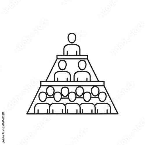 Hierarchical Structure Representation: An illustrative graphic depicts a clear organizational hierarchy, highlighting levels of authority and team structure