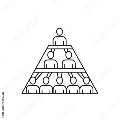 Hierarchy in Business Structure: A graphical illustration representing the core concept of a corporate hierarchy. 