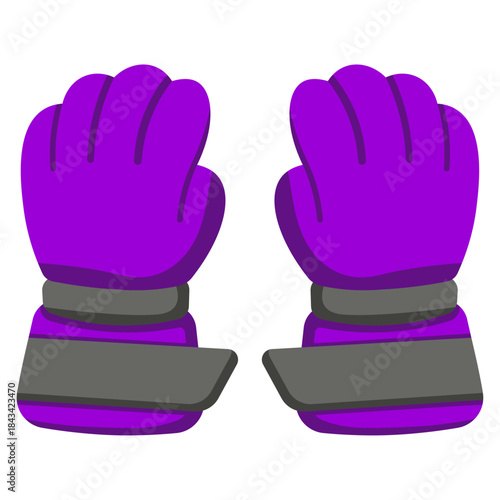 Pair of purple gloves with gray accents, ready for a match or training session