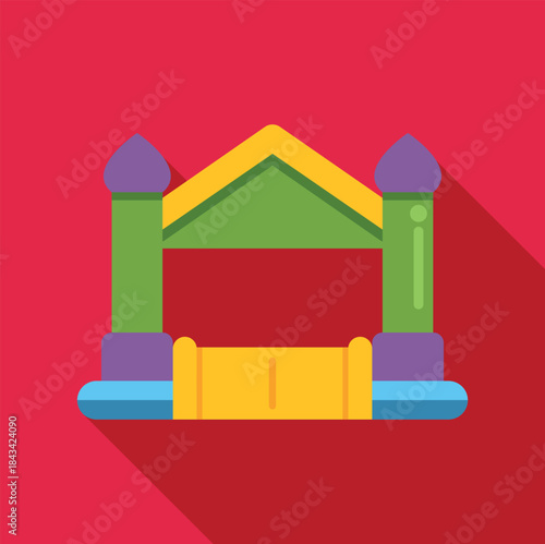 Inflatable bouncing house showing a fun castle for children and outdoor activities