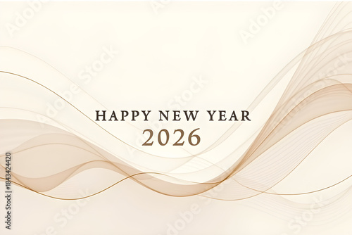 Abstract Line Art Happy New Year 2026 Corporate Banner
