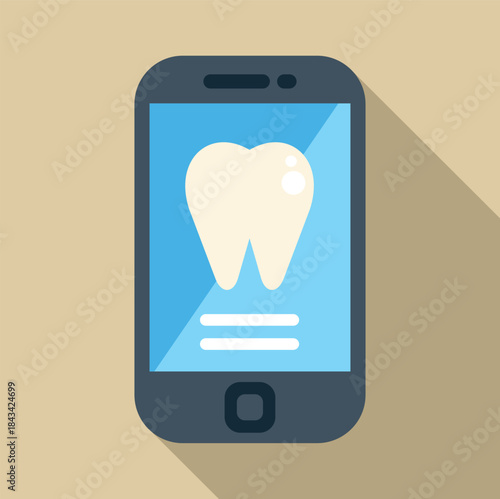 Smartphone showing a tooth icon, representing mobile dental hygiene and health technology