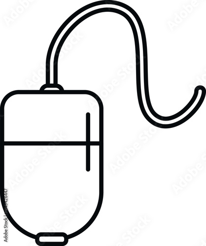 Hearing aid line art icon representing sound amplification for people with hearing loss