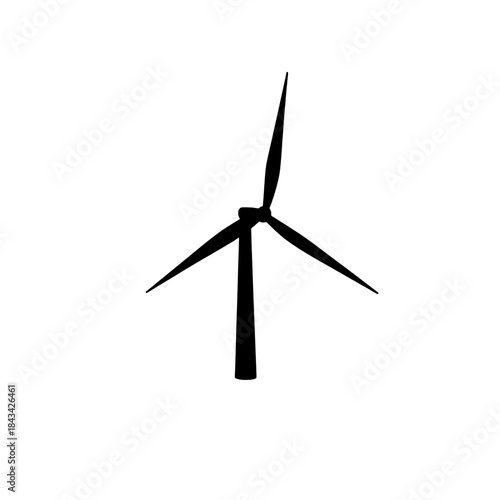 Abstract Wind Turbine Energy Silhouette