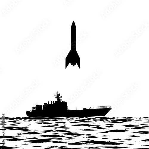 Automated Drone Ship Landing Silhouette