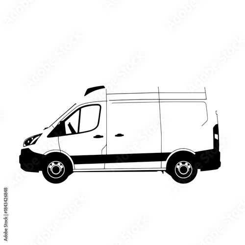 Autonomous Delivery Van Silhouette Icon