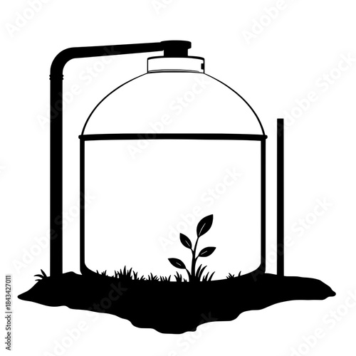 Biogas Digester Silhouette Icon