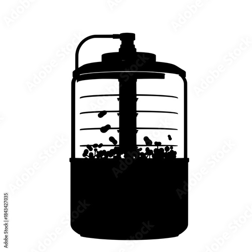 Bioreactor for Cultured Meat Production Silhouette Icon