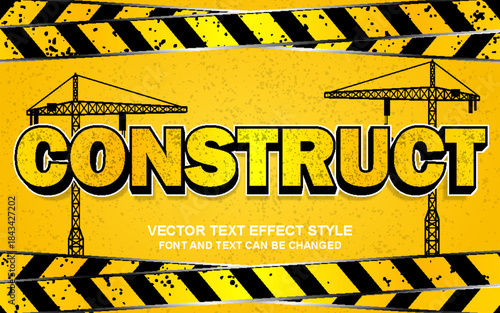 construction industry labor worker style editable text effect font style template typography