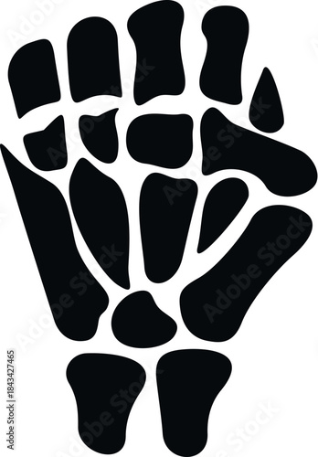 Skeleton hand forming a strong fist, representing resistance and rebellion