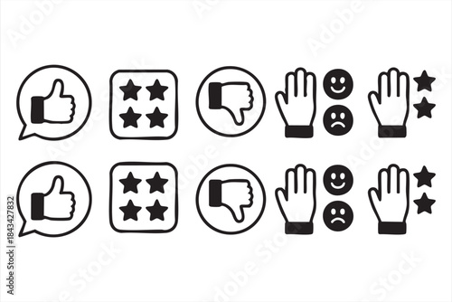 Rating and Feedback UI Icons for Web Apps and Mobile Interfaces