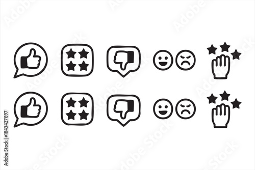 User Rating and Evaluation Icons for App and Dashboard Design