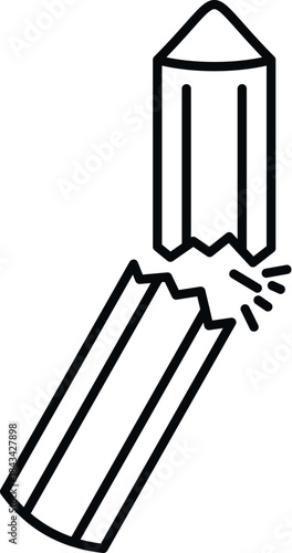 Broken pencil symbolizing frustration, creative block, and the feeling of failure