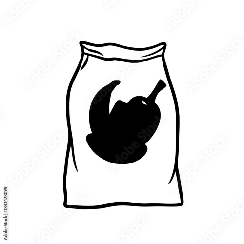 Compostable Packaging Silhouette Icon - Food Scraps