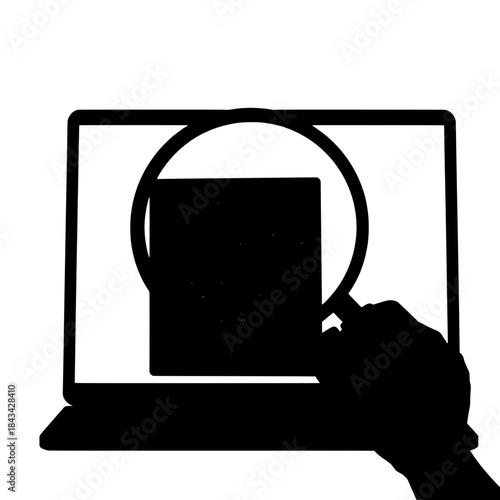 Cybersecurity Malware Analysis Silhouette Icon