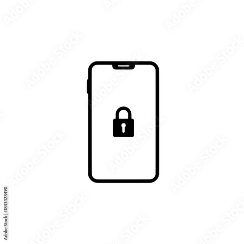 Cybersecurity Smart Phone threat detection Silhouette Icon