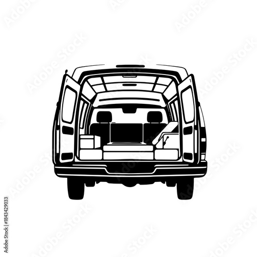 Digital Nomad Van Life Silhouette Icon