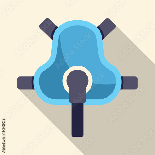 Medical mask vector icon representing breathing assistance and anesthesia