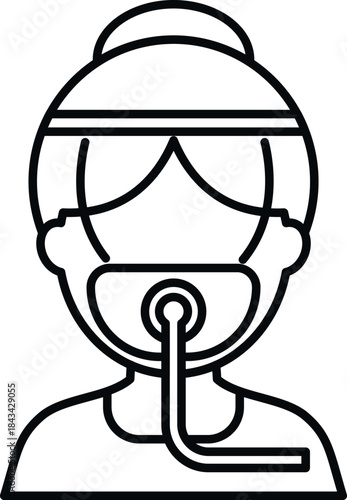 Person wearing an oxygen mask, symbolizing anesthesia, sedation, or respiratory support