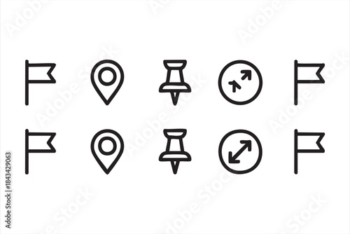 Location Marker and Navigation Icons for App Dashboards