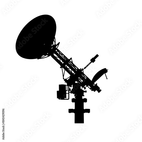 Distant Space Telescope Silhouette Icon