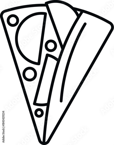 Folded crepe icon with filling showing sweet or savory food