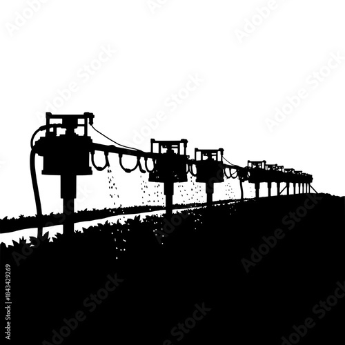Drip Irrigation System Silhouette Icon