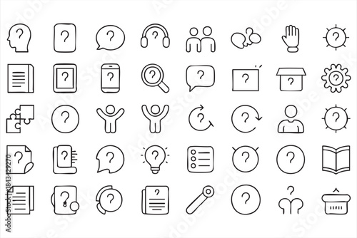 Help Center and Documentation Icons for Digital Platforms