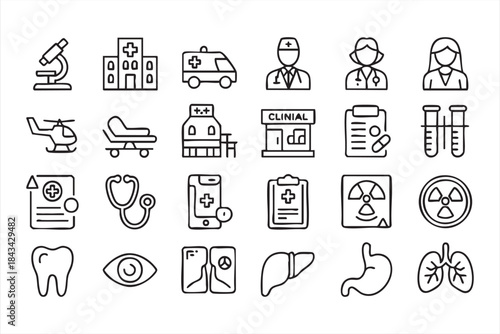 Medical and Healthcare UI Icons for Hospital and Clinic Systems