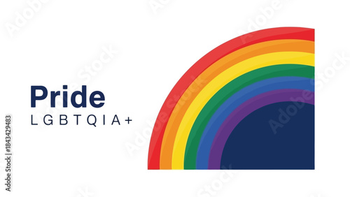 Pride LGBTQIA+ Symbol with Rainbow Arc and Dark Blue Background