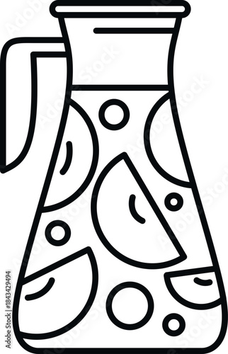 Pitcher holding fruit infused drink, a refreshing beverage icon