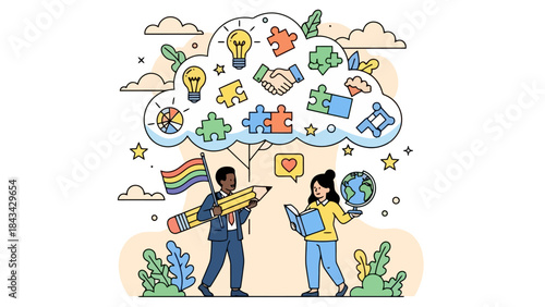 Diverse People Collaborating with Creative Ideas and Global Understanding