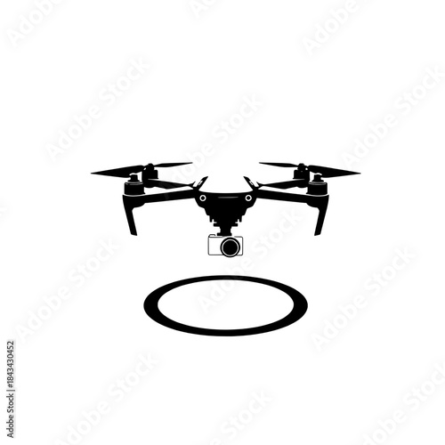 Drone Landing with Package Silhouette